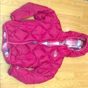 North face Pink Down Coat Reversible